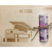 Albi Dřevěné přání na peníze Na studia 15,5 x 12,5 x 0,3 cm