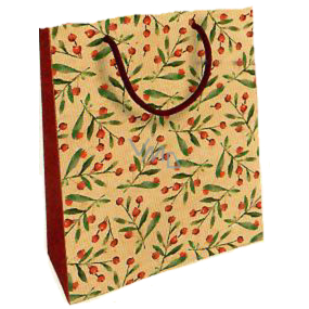 Nekupto Dárková kraftová taška 25 x 8 x 19 cm Vánoční jmelí