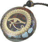 Orgonit amulet, Hornovo oko, generátor energie, přírodní kámen (7 čaker) + epoxidová pryskyřice + lano 22 g
