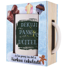 Bohemia Gifts Děkuji pane učiteli keramický hrnek 350 ml + horká čokoláda 27g, dárková sada pro muže