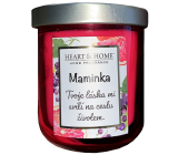 Heart & Home Svěží grep a černý rybíz sójová vonná svíčka s nápisem Maminka 110 g