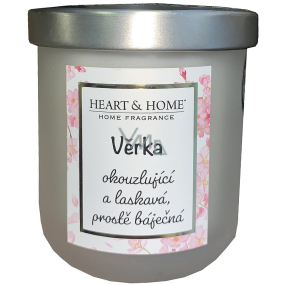 Heart & Home Svěží prádlo sójová vonná svíčka se jménem Věrka 110 g