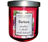 Heart & Home Svěží grep a černý rybíz sójová vonná svíčka se jménem Barbora 110 g