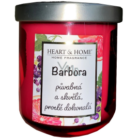 Heart & Home Svěží grep a černý rybíz sójová vonná svíčka se jménem Barbora 110 g