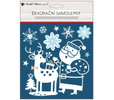 Vánoční dekorační samolepky s glitry Santa a sob 18 x 23 cm