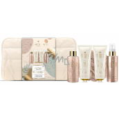 Grace Cole Vanilka sprchový gel 100 ml + tělová mlha 100 ml + krém na ruce a nehty 50 ml + tělový krém 50 ml + koupelová žínka + kosmetická taška, kosmetická sada pro ženy