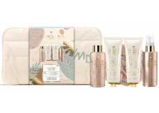 Grace Cole Vanilka sprchový gel 100 ml + tělová mlha 100 ml + krém na ruce a nehty 50 ml + tělový krém 50 ml + koupelová žínka + kosmetická taška, kosmetická sada pro ženy