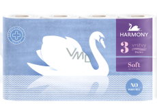 Harmony Soft bílý neparfémovaný toaletní papír 132 útržků 3 vrstvý 8 kusů