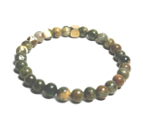 Ryolit náramek elastický přírodní kámen, kulička 6 mm / 16 - 17 cm, kámen jasného vědomí