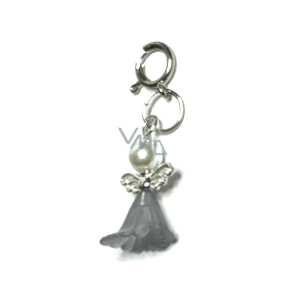 Anděl tančící přívěsek s křídly šedá sukně 14 x 24 mm 1 kus
