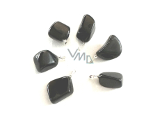 Obsidián černý Troml přívěs přírodní kámen S, cca 2 - 2,5 cm 1 kus, kámen záchrany