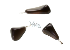 Obsidián kouřový Troml přívěs přírodní kámen, M cca 3 cm, 1 kus, kámen záchrany
