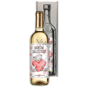 Bohemia Gifts Chardonnay Srdeční záležitost bílé dárkové víno 750 ml