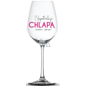 Nekupto Vtipná sklenice na víno s potiskem Nepotřebuji chlapa, mám víno! 440 ml