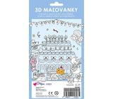 Ditipo Omalovánky 3D vybarvi a seskládej Párty se zvířátky 4 listy 250 x 140 mm