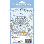 Ditipo Omalovánky 3D vybarvi a seskládej Párty se zvířátky 4 listy 250 x 140 mm