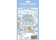 Ditipo Omalovánky 3D vybarvi a seskládej Párty se zvířátky 4 listy 250 x 140 mm
