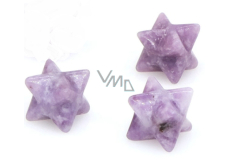 Lepidolit merkaba hmatka z přírodního kamene 13 mm,1 kus, amulet sportovců
