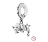Charm Sterlingové stříbro 925 Býk, Charging Bull - Wall Street ve finančnickém centru New York City, přívěsek na náramek cestování