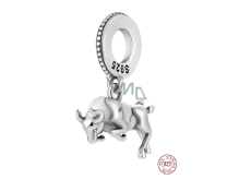 Charm Sterlingové stříbro 925 Býk, Charging Bull - Wall Street ve finančnickém centru New York City, přívěsek na náramek cestování