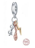 Charm Sterlingové stříbro 925 Harry Potter - Brýle, Nimbus 2000 a blesk, 3v1 přívěsek na náramek