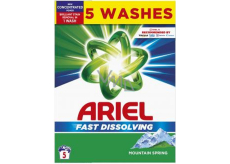 Ariel Fast Dissolving Mountain Spring prací prášek pro čisté a voňavé prádlo bez skvrn 5 dávek 275 g