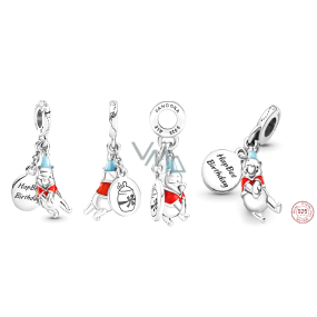 Charm Sterlingové stříbro 925 Disney Medvídek Pú - Narozeninový Medvídek Pú, 2v1 přívěsek na náramek narozeniny