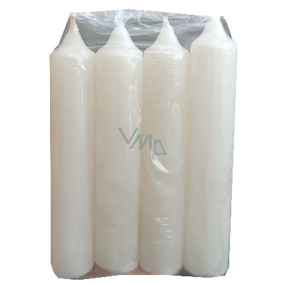 VeMDom Bílá svíčka válec 22 x 120 mm 4 kusy