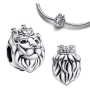 Charm Sterlingové stříbro 925 Královský lev, korálek na náramek symbol