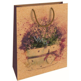 Nekupto Dárková kraftová taška 37 x 28 x 10 cm Levandule