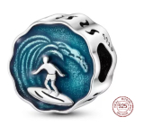 Charm Sterlingové stříbro 925 Surf - pro surfaře, korálek na náramek sport
