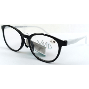 Berkeley Čtecí dioptrické brýle +2,0 plast černé bílé postranice 1 kus MC2253