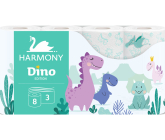 Harmony Kids Dino neparfémovaný toaletní papír s potiskem 17,5 m 3 vrstvý 8 kusů