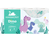 Harmony Kids Dino neparfémovaný toaletní papír s potiskem 17,5 m 3 vrstvý 8 kusů