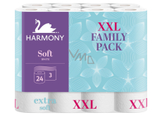 Harmony Soft bílý neparfémovaný toaletní papír 15,7 m 3 vrstvý 24 kusů