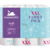 Harmony Soft bílý neparfémovaný toaletní papír 15,7 m 3 vrstvý 24 kusů