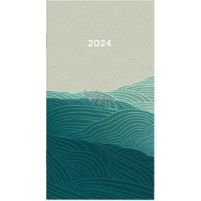 Albi Diář 2024 Kapesní čtrnáctidenní Vlny 8,2 x 15,3 x 0,5 cm