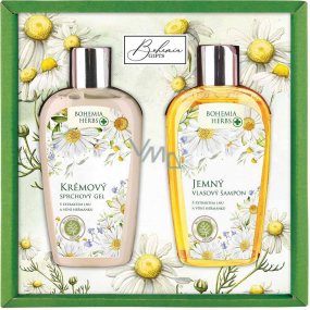 Bohemia Gifts Heřmánek krémový sprchový gel 250 ml + jemný šampon na vlasy 250 ml, kosmetická sada pro ženy