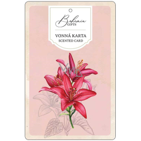 Bohemia Gifts Aromatická vonná karta Červené květiny jemná a čistá vůně 10,5 x 16 cm