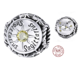 Charm Sterlingové stříbro 925 Znamení zvěrokruhu, kubické zirkonie Střelec, korálek na náramek