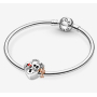 Charm Sterlingové stříbro 925 Disney Minnie Mouse & Mickey Mouse Visací zámek - věčná láska, korálek na náramek, láska
