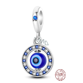 Charm Sterlingové stříbro 925 Modré oko ochrany, přívěsek na náramek symbol