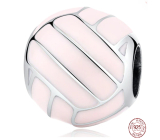 Charm Sterlingové stříbro 925 Volejbalový míč - růžový, korálek na náramek sport