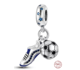 Charm Sterlingové stříbro 925 Fotbalové kouzlo, míč a kopačky 2v1, přívěsek na náramek sport