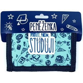 Nekupto Back To School peněženka modrá Sportuji, pařím, studuji 13,5 x 9 cm