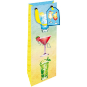 Nekupto Dárková papírová taška na láhev 12,5 x 32,5 x 8 cm Drinky
