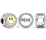 Charm Sterlingové stříbro 925 Talisman jiskřivý smajlík, korálek na náramek symbol