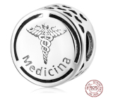Charm Sterlingové stříbro 925 Medicína, symbol korálek na náramek zaměstnání