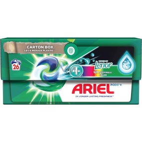 Ariel All in1 Pods + Lenor Unstoppables Color gelové kapsle na praní barevného prádla dlouhotrvající vůně 26 kusů