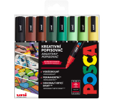 Posca Univerzální sada akrylátových popisovačů 1,8 - 2,5 mm Earth mix zemitých tónů 8 kusů PC-5M